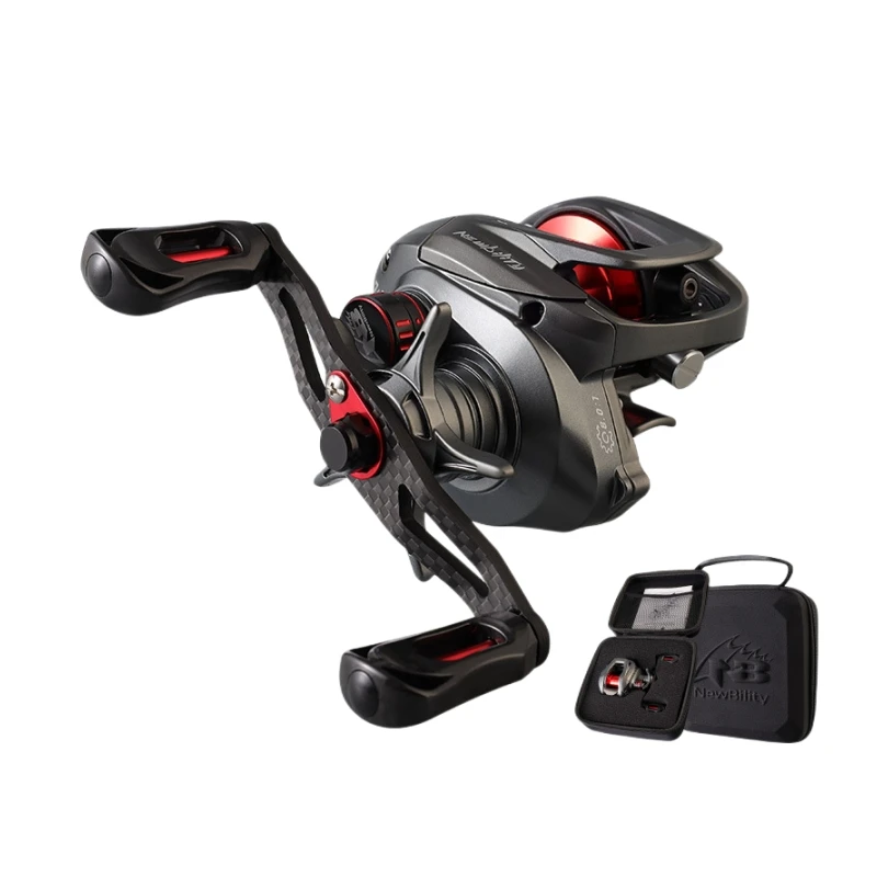 Castlexusbaitcasting Large Capacity 8.headlight Shell Reel Black Bait Casting Left Hand / Right Hand 2 Pcs 6-7.5KG Max Drag 172g