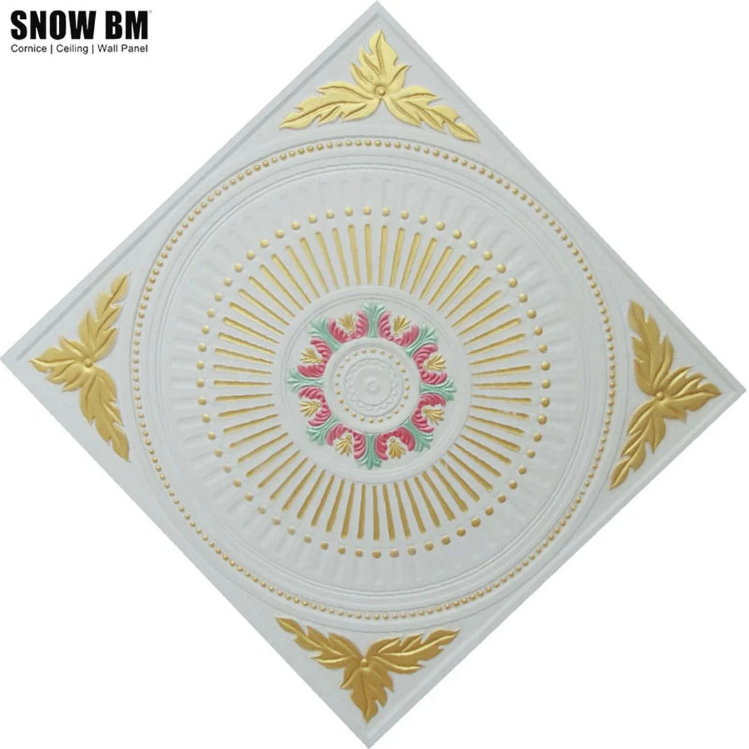 Beautiful Flower Design Decorative Gypsum Ceiling Tile/ Gypsum False Ceiling for Interior