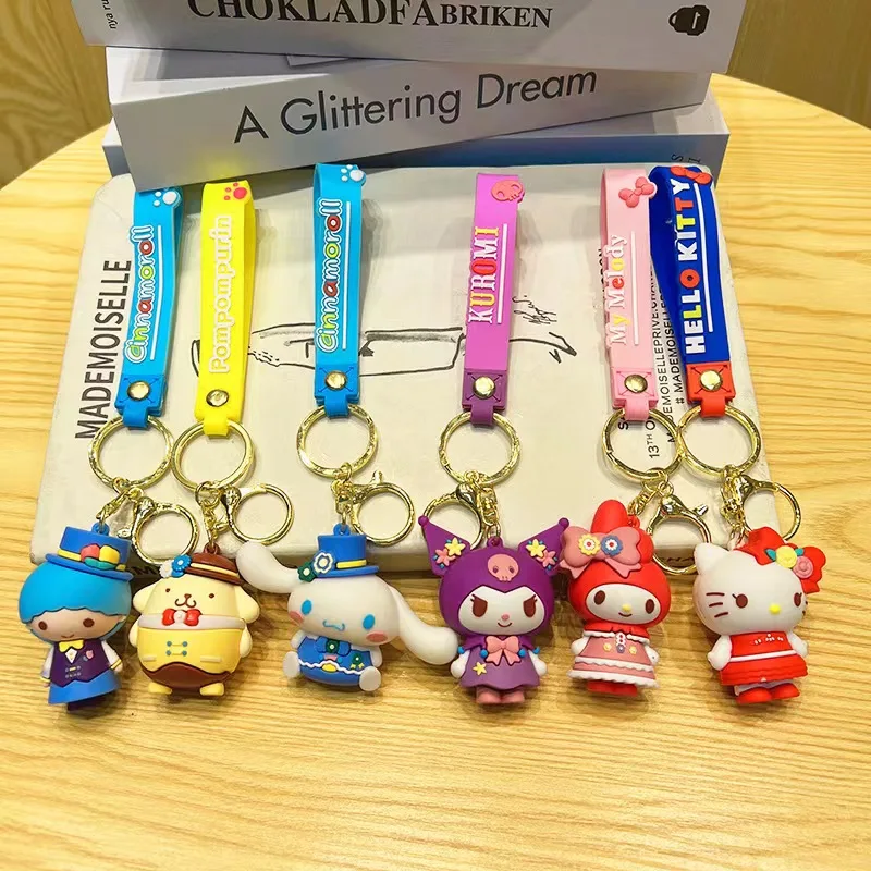 promotion gifts sanrio keychain kawaii anime Melody Kuromi Cinnamoroll bag pendant jewelry keyring sanrio cartoon keychain