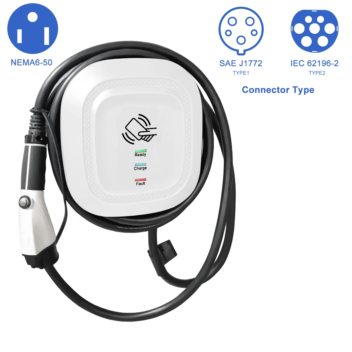 Зарядная Станция для электромобилей Dagreen 32A Level 2 EV (штепсельная Вилка Nema 14-50) разъема J1772 продажа