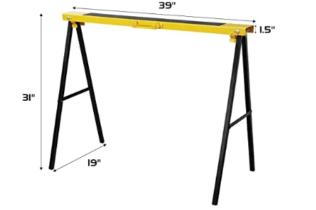 Portable Folding Sawhorse Heavy Duty Twin Pack 275 lb Weight Capacity Each 2 (Yellow)