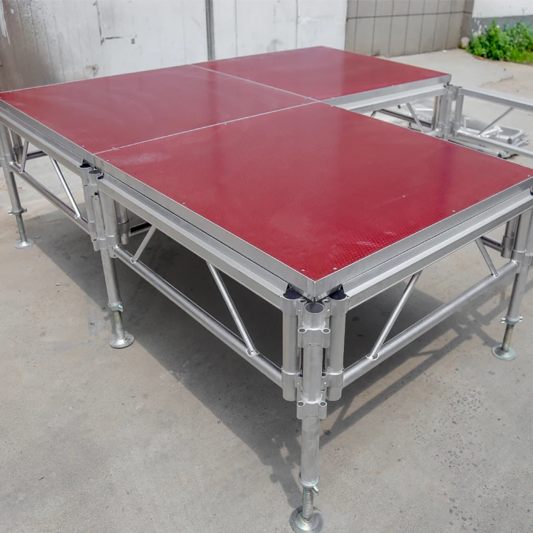 Aluminum alloy stage, red 1.22x1.22m assembled performance stage
