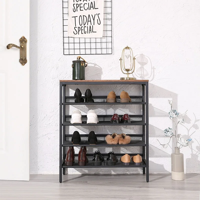5-Tier Shoe Organizer Shelf,with Flat & Slant Adjustable Shelf, Sturdy and Stable shoe racks for home