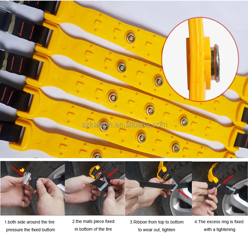 10 pcs Car Tire Anti-skid Ties Snow Chains Car Tire Wheel Anti-Slip Cable Belt Chain For Car Rain Ice Emergency Chains Tool