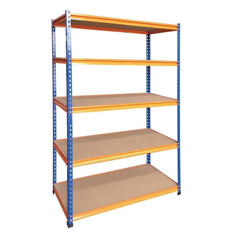 5 tier boltless shelving storage metal rack wooden panel warehouse garage shelf unit