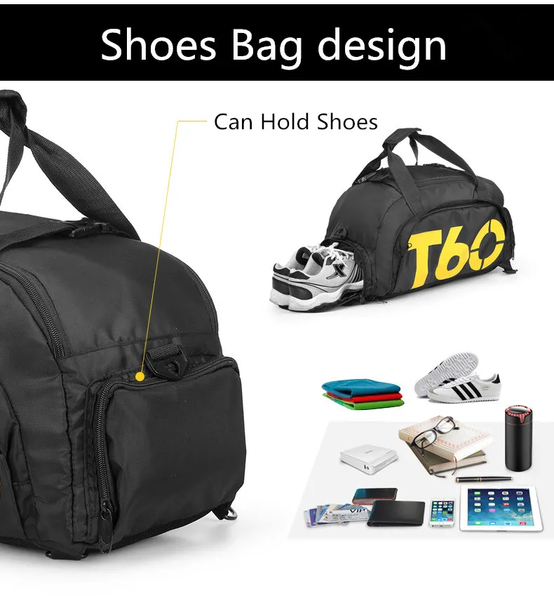 Weekender dry and wet separation yoga fitness workout T60 Duffle travel Sports gym Bag with shoes compartment custom logo