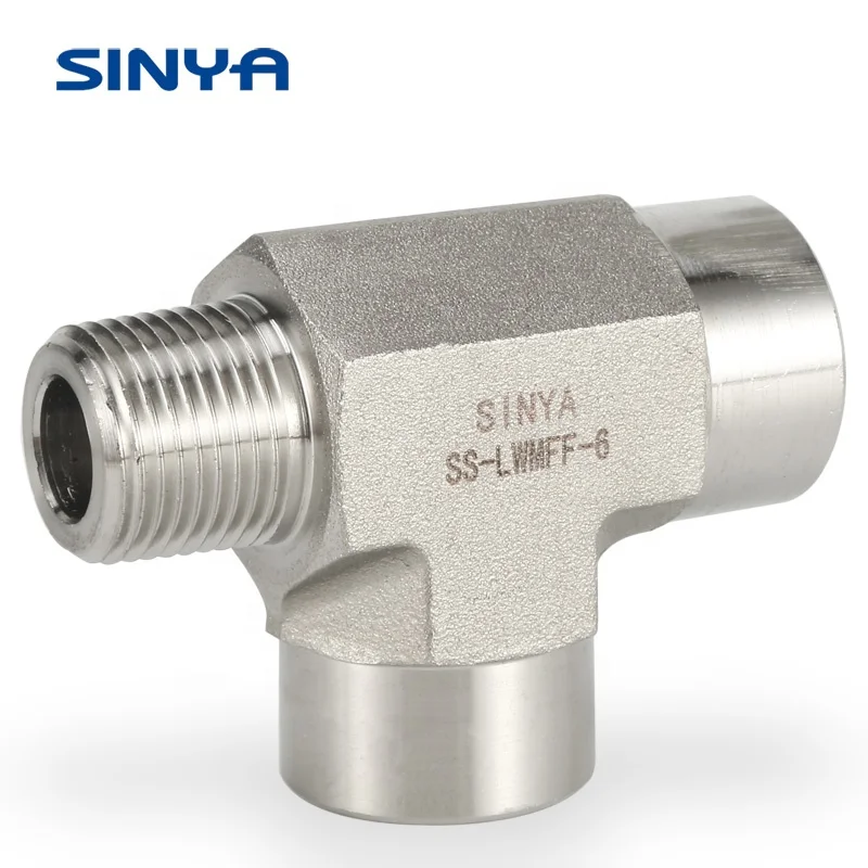 6000 PSI 3/8 NPT Male Female Stainless Steel 316/316L Swagelok Type  NPT Tube Fittings Instrumentation Street Tee Pipe Fittings