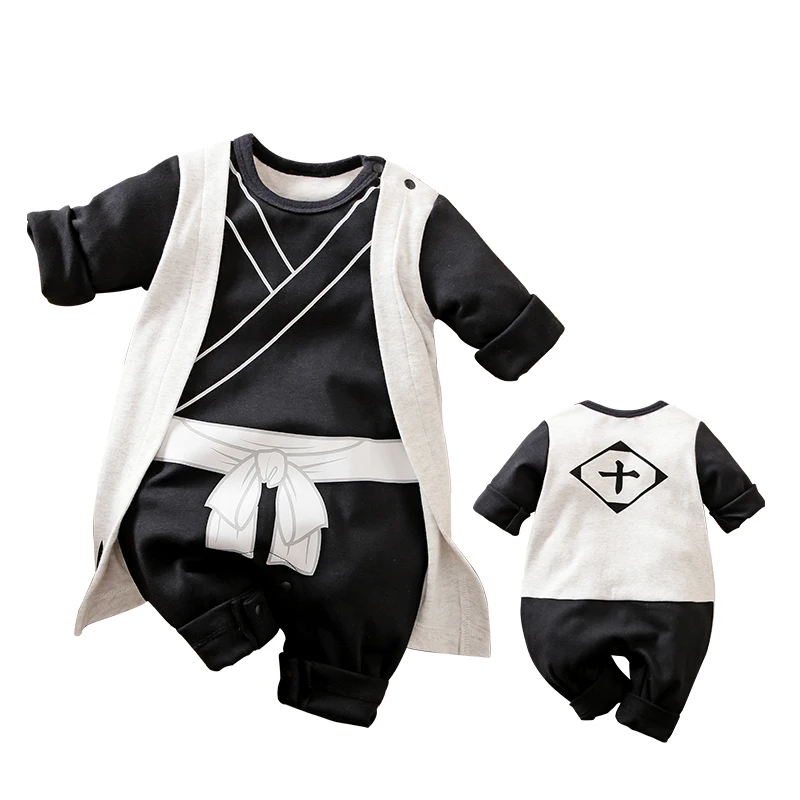 Baby onesie long sleeve contrast color personality anime newborn baby crawling clothes wholesale factory direct sales