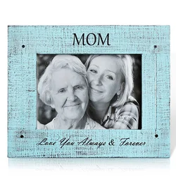 ARTMADE OEM Handicrafts 5x7 Wood Picture Frame MOM LOVE Photo Frame with Glass Cany Stand Table Top, Rustic Farmhouse Home Decor