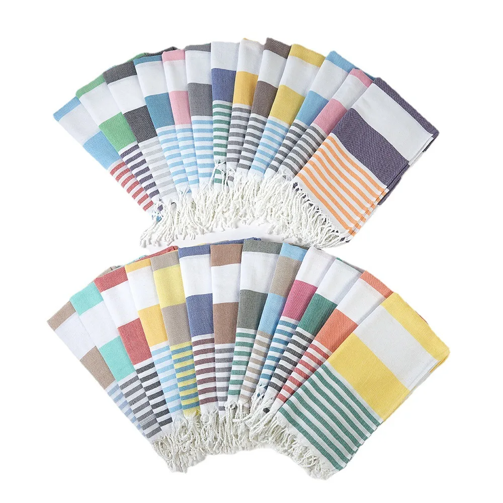 Wholesale Custom LOGO 100*180CM Oversized Turkish Fouta Towel Custom Designs 100% Cotton Beach Towels