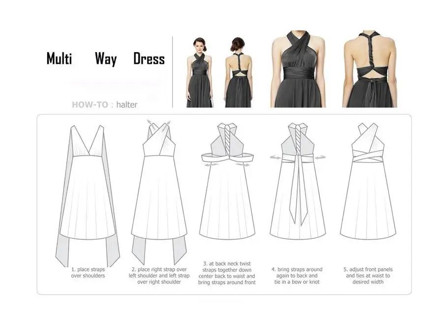 Hot selling multi way wear sexy cross open back long evening dress