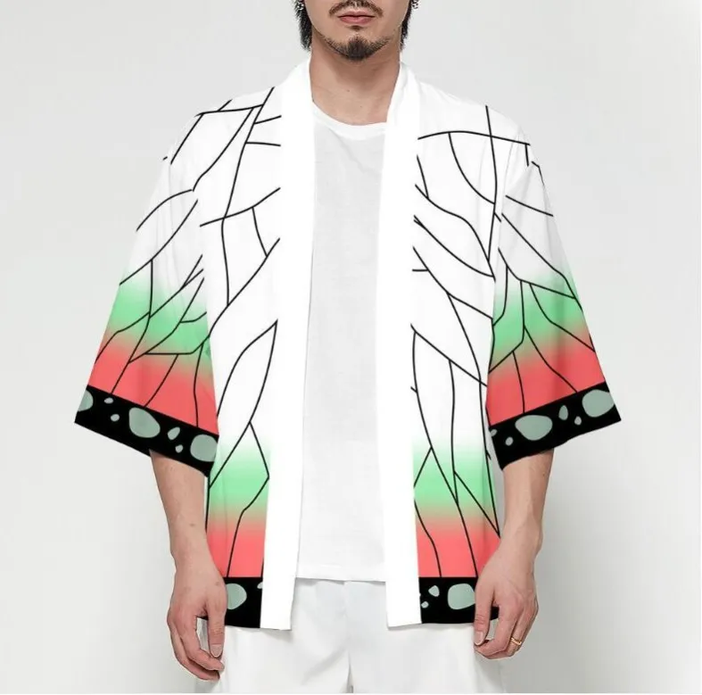 Women/Men Summer Casual Cool Streetwear Demon Slayer Kimetsu no Yaiba 3D Printing Japanese Anime Kimono Haori Yukata Cosplay