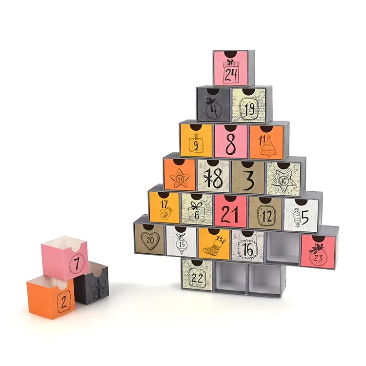Empty Advent Calendar Box For Gift Packaging, Christmas Advent Calendar Gift Box Packaging For Chocolate