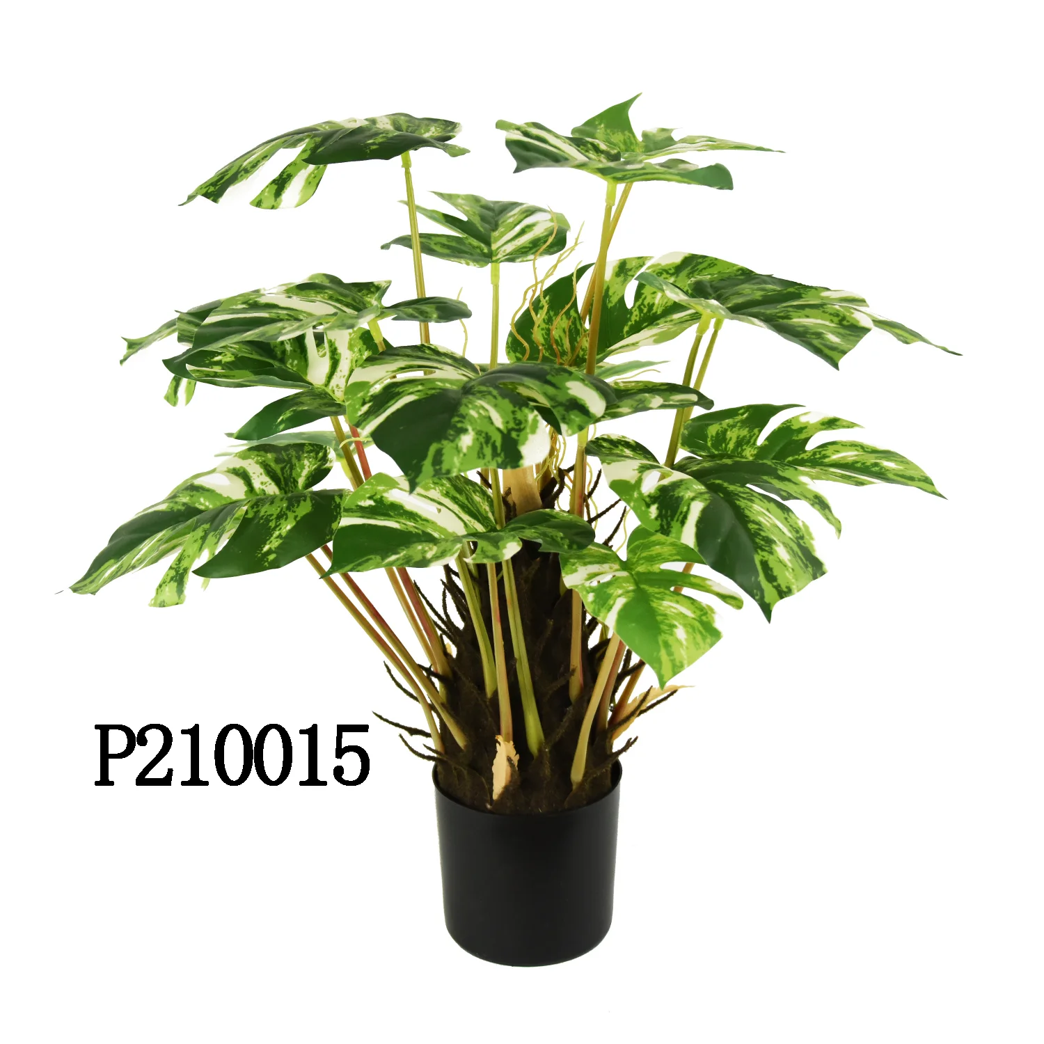 Senmasine Маленькие искусственные зеленые украшения для домашнего стола Искусственные Зеленые пальмовые вечнозеленые листья монстера искусственное растение 60 см в черном