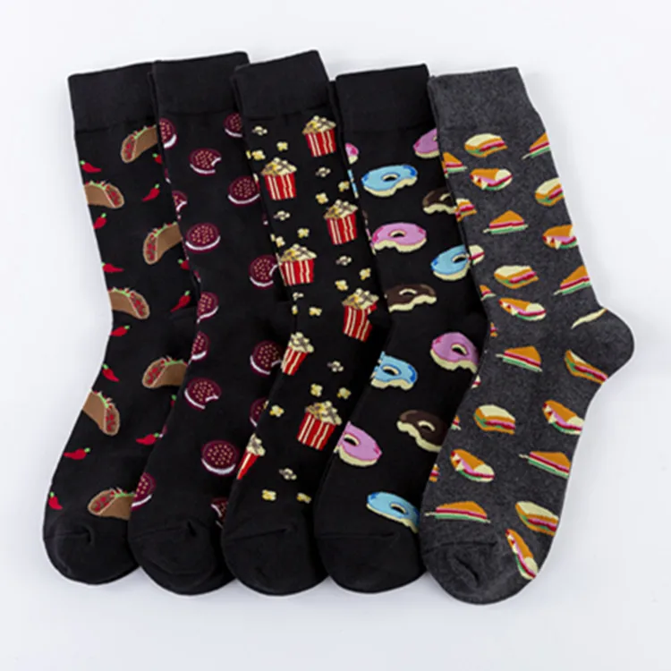 Food socks popcorn biscuits casual cotton socks European and American street trend tube socks