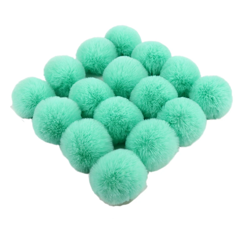 2024 Cheap low price 2.7inch 7cm faux rabbit fur ball pompoms  with elastic band for accessory/clothes/shoes