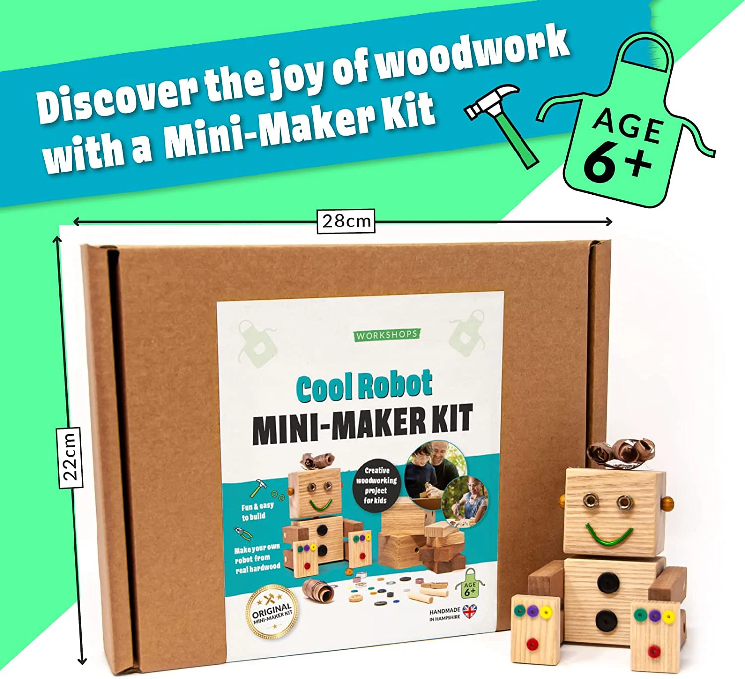 Eco Friendly Woodworking Kits Build Your Own Wooden Build a crazy Cool Robot Mini-Maker Kits great STEM activity mini-makers