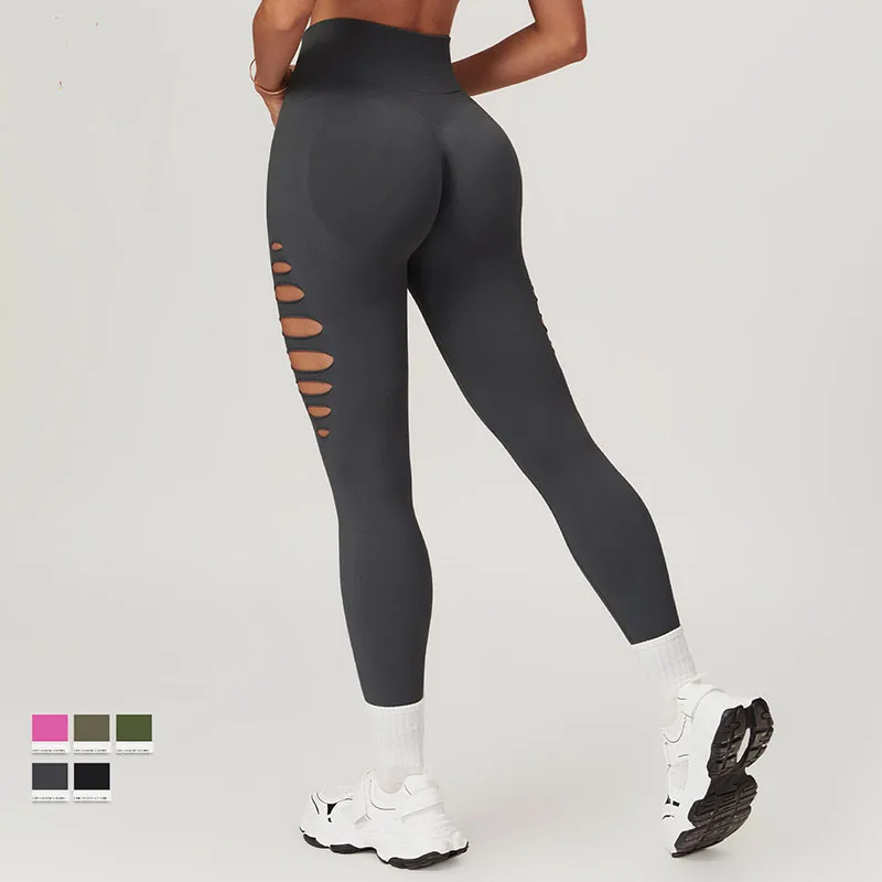 Sexy Hollow Seamless Tight Butt Lift Hip High Waist Fitness Yoga Leggings  Women Outdoor Running Sports Pants