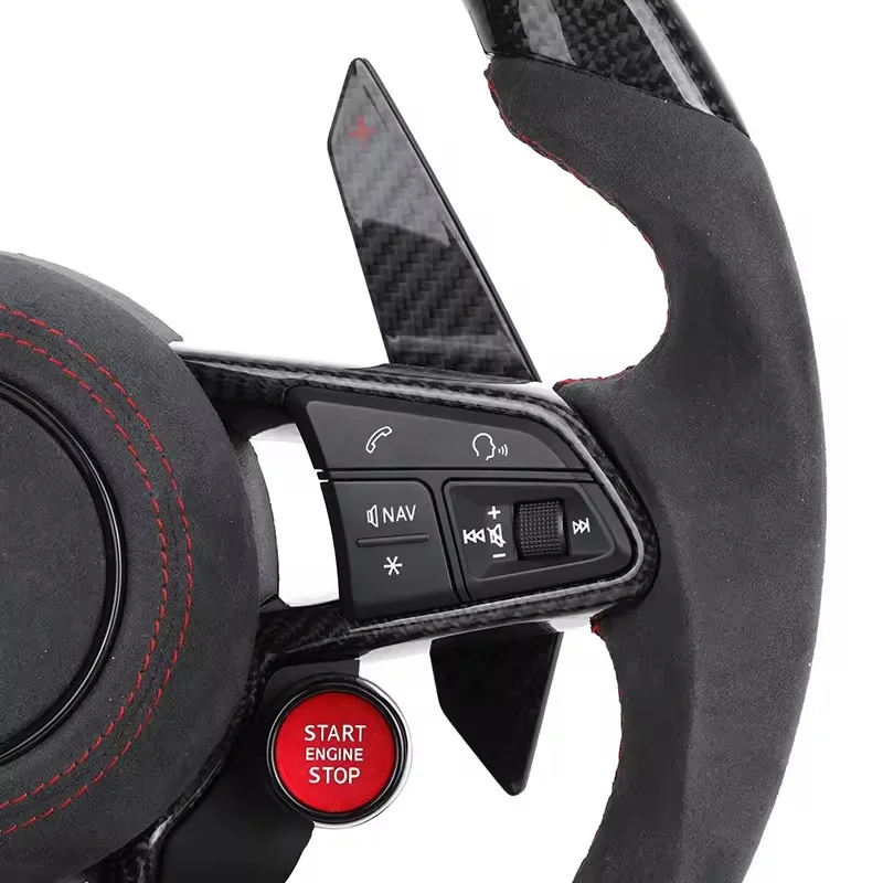 R8 With Start Button Drive Select Half Alcantara Steering Wheel for Audi A3 A4 A5 A6 C7 C6 C8 B7 B8 B9 Q3 Q5 Q7 RS3 RS7 S600 8V