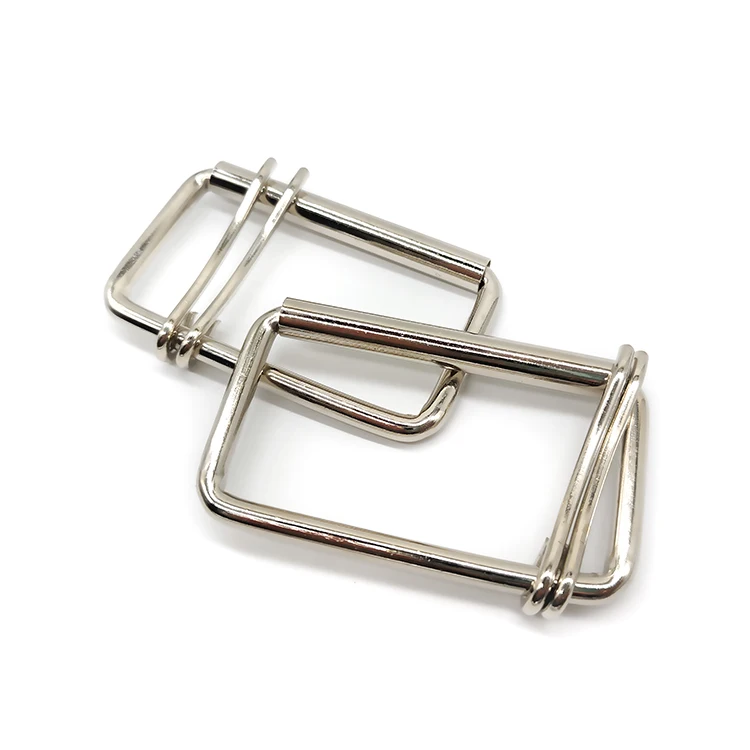 Custom High Quality Handbag Straps Metal Pin Buckle Adjuster Slider Roller Belt Buckles 70mm Square Side Release Buckle