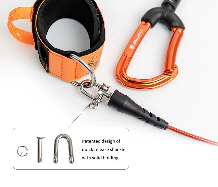 Diving Safety Rope 100CM aluminum alloy PVC Freediving Lanyard
