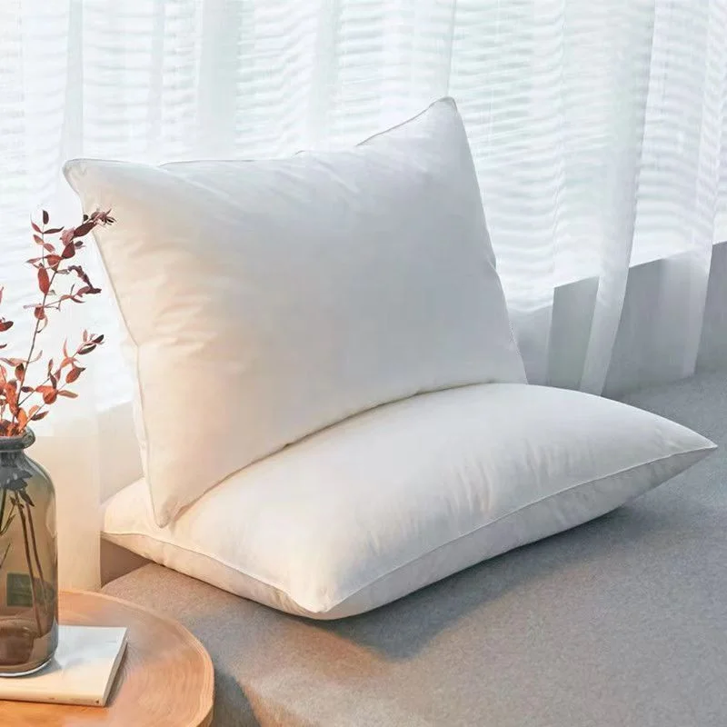 Wholesale Interior Filling with 100% Polyester and Duck Feather Hotel White Bed Pillow