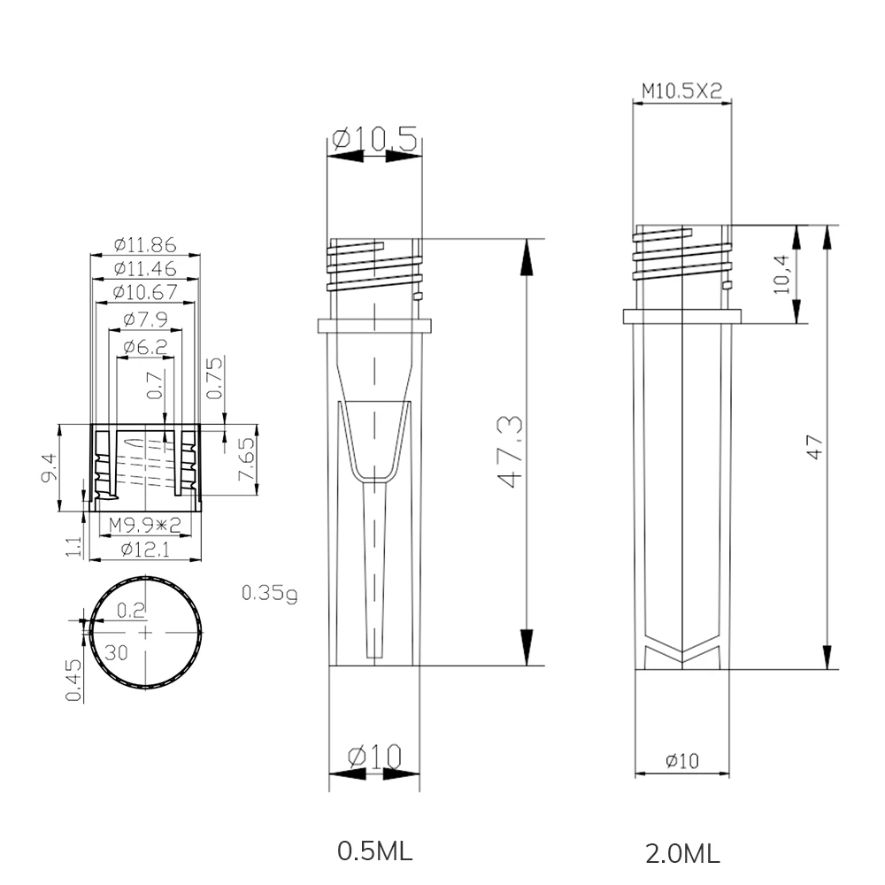AMNGENT 2ml multipurpose labotary red plastic screw cap test tube