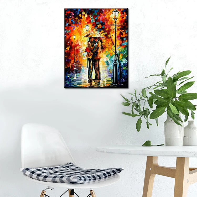 Diamond painting suite lovers in the rain classic oil painting digital DIY hand made full diamond painting factory direct sales