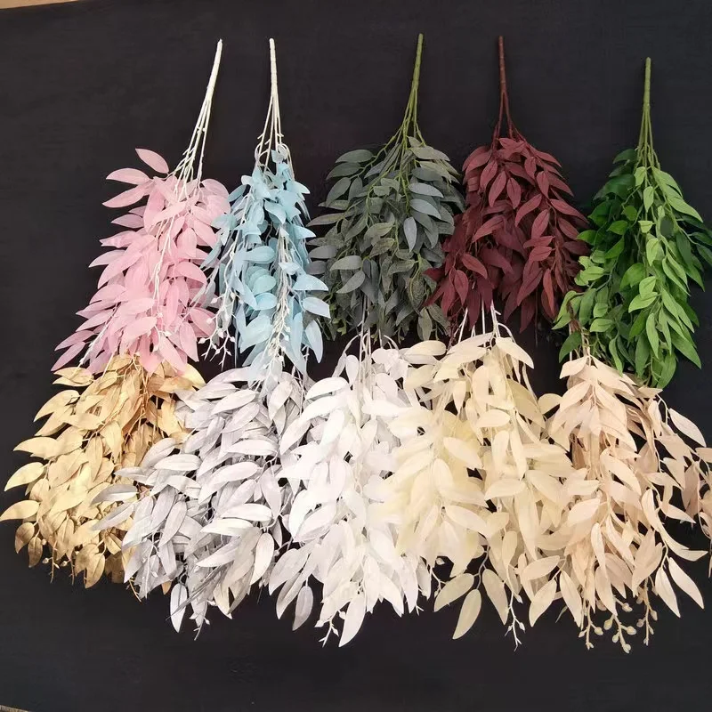 Artificial Tree Leaves with 55cm Long stems for wedding party home decoration