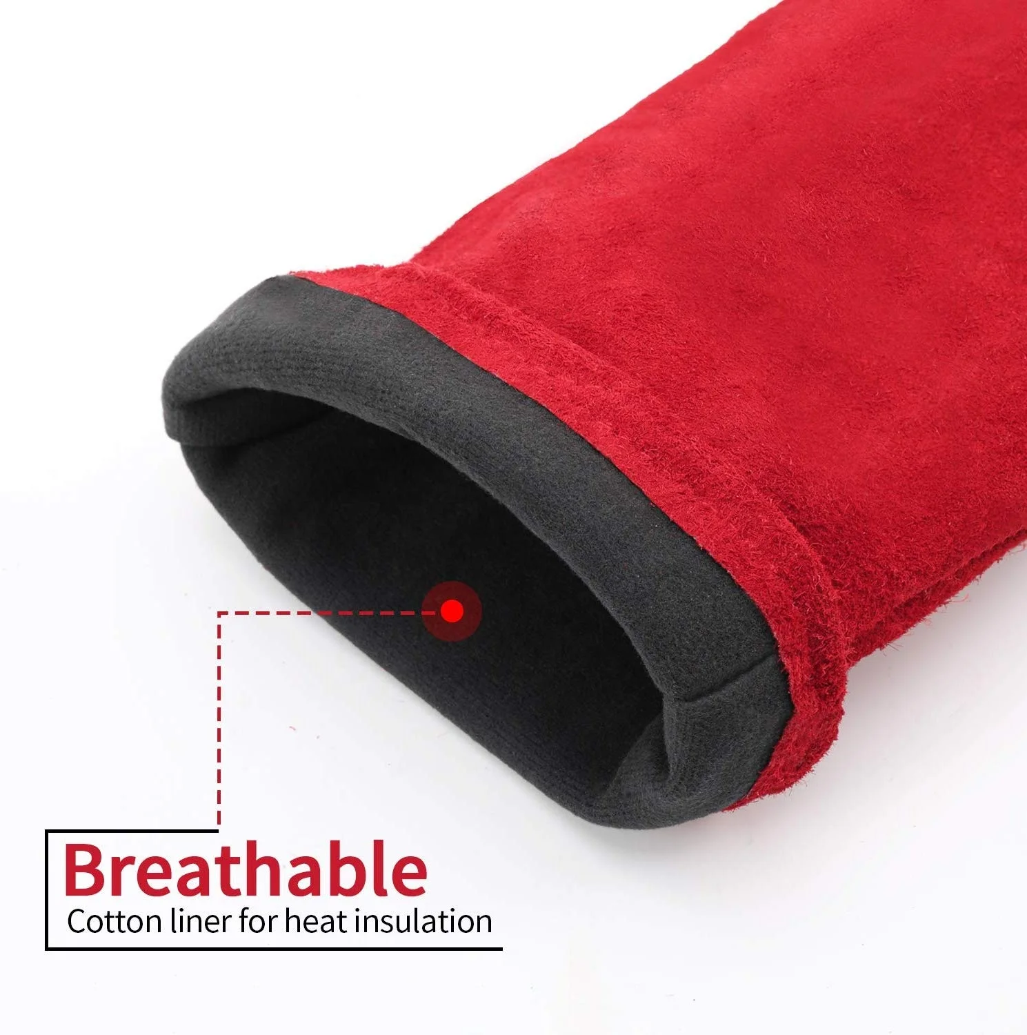 Red Color Cheap Leather Welding Gloves Buffalo Hide Working Gloves