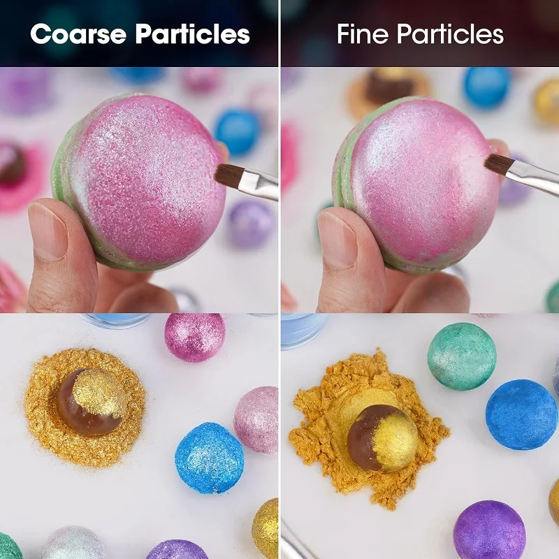 Food Coloring Mica Powder Food Grade Pearlescent Colors Edible Luster Dust for Cakes Drinks