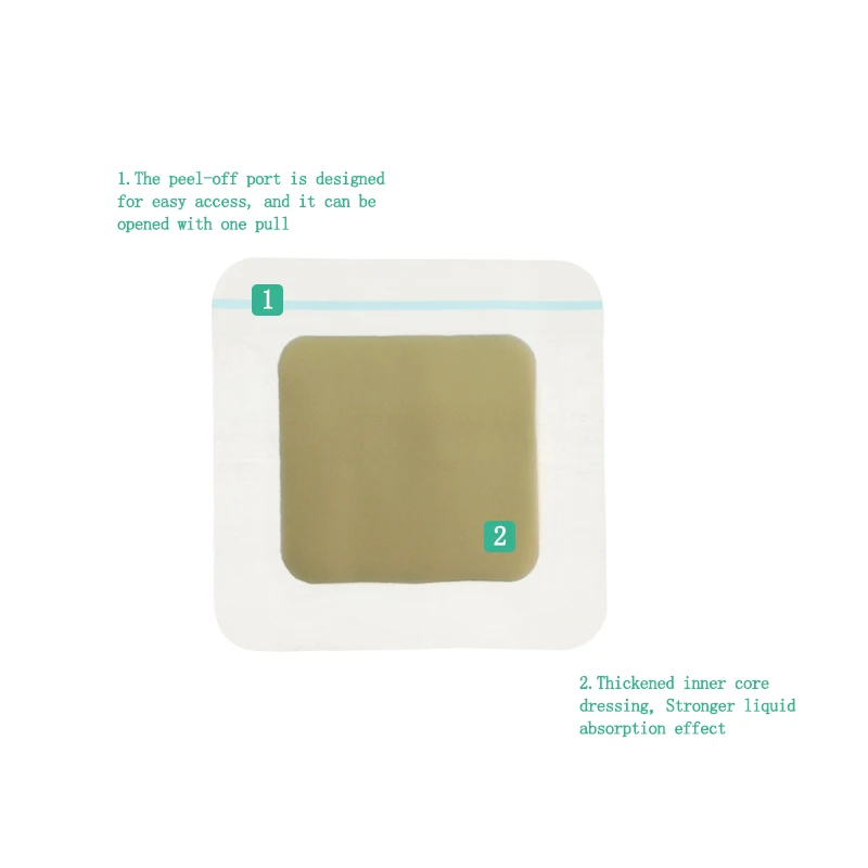 Гидроколлоидная (СМС) пена для ран одноразовая Водонепроницаемая наклейка ухода за ранами