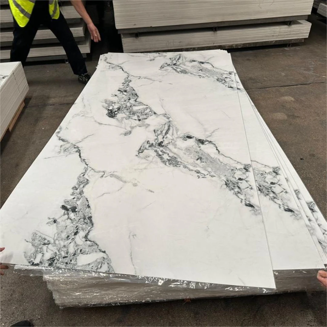 High Glossy UV Coated PVC Marble Sheet for Interior Design Modern Style for Hotel Applications Graphic Design Solutions