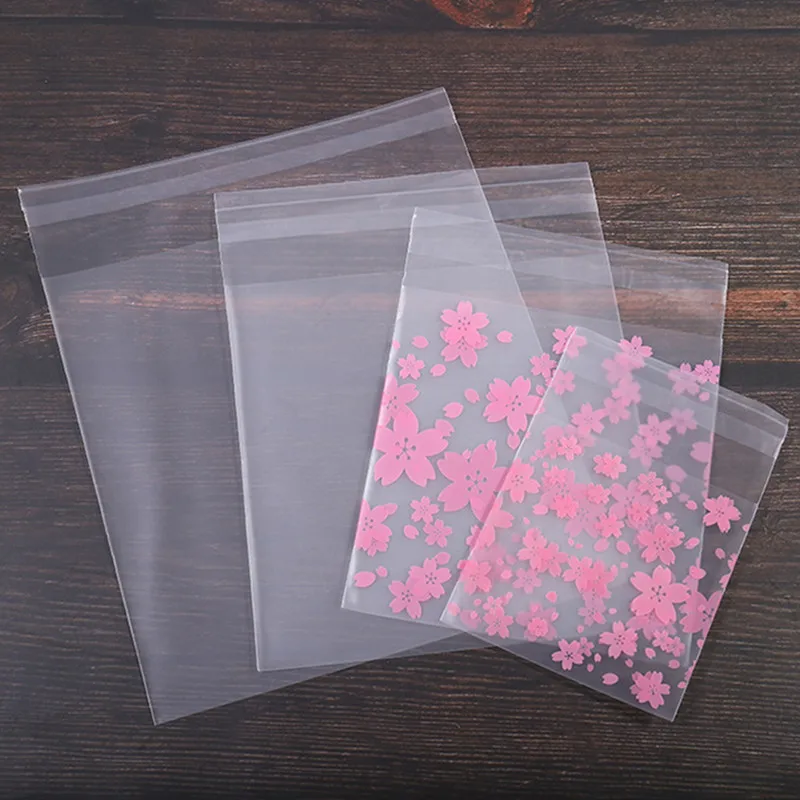 5*5cm 7*7cm  10*10cm 14*14cm plastic frosted Polka dot Sakura plain baking cookies cranberry biscuit self sealing sachet