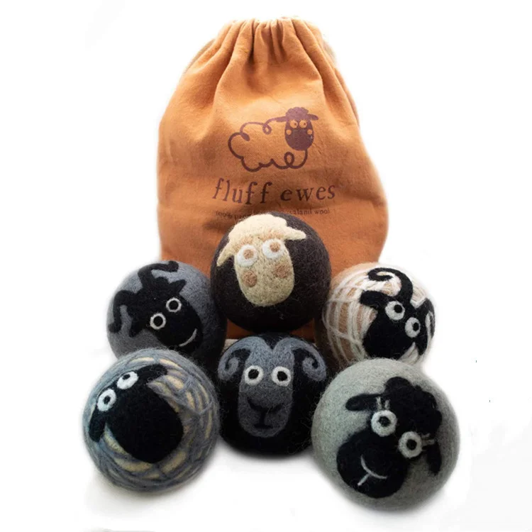 100% new zealand dryer wool felt balls organic wool drying ball