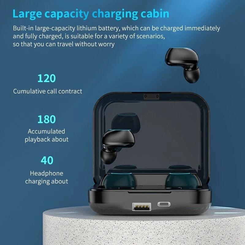 Sharing version digital led display touch headset type-C interface fone de ouvido couple headphones earphone