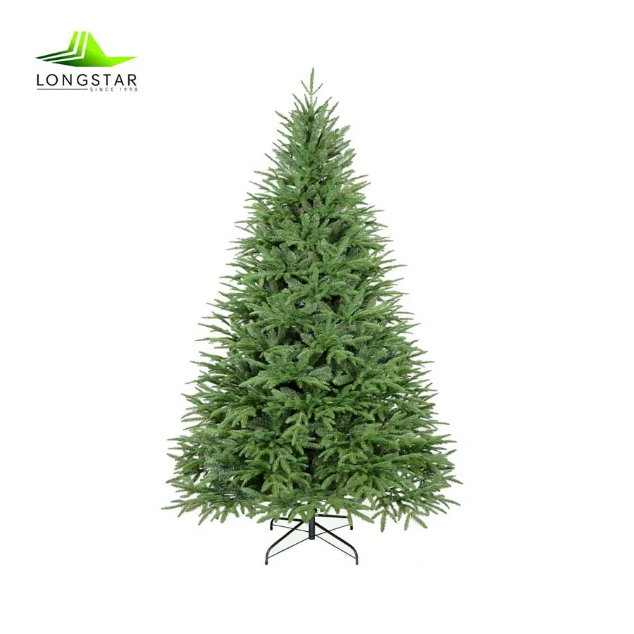 Pre-lit Hinged PE PVC Full Fir Indoor Christmas Tree Artificial For Party Decoration
