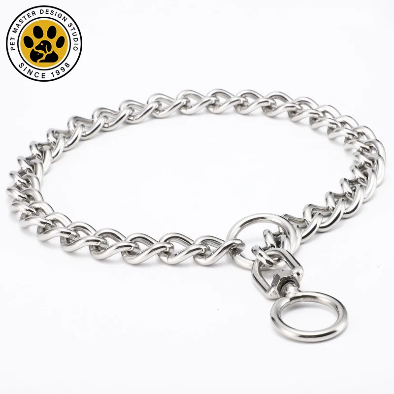 SinSky High Quality Stainless Steel Metal Pet Training Snake P Chain Dog Choke Collar for Small Medium Large Dogs