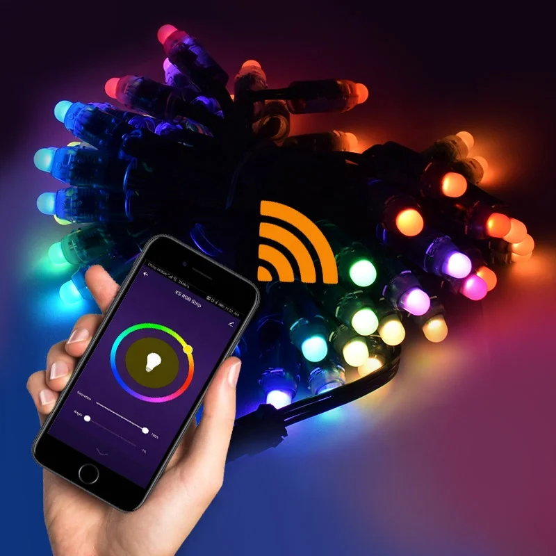 Умная гирлянда с Wi-Fi Tuya RGB регулируемой яркостью меняющая цвет Рождественское