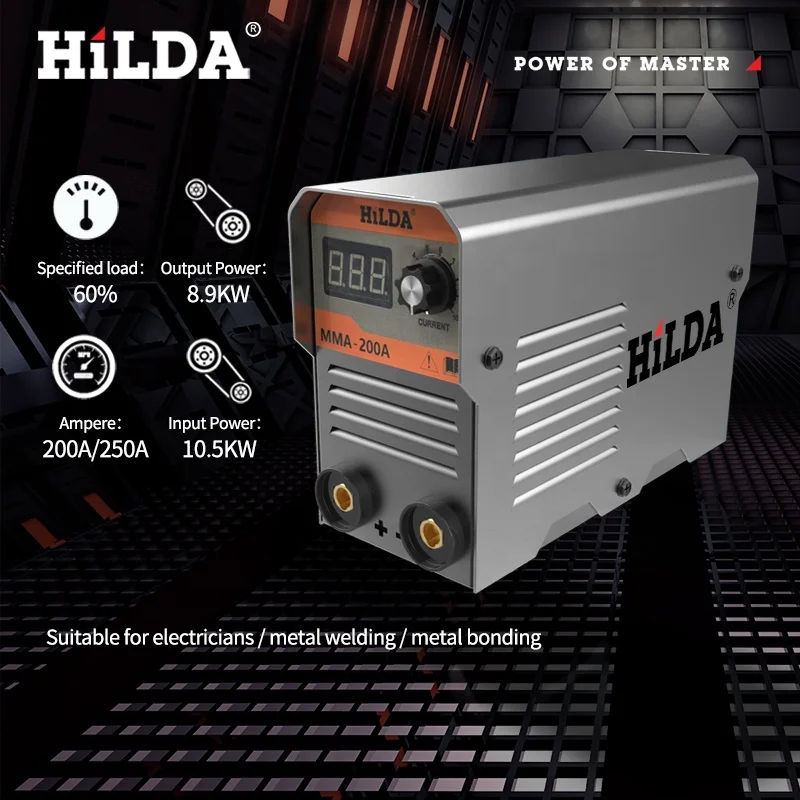 Сварочный аппарат Hilda 110 В/220 В инвертор MIG/MMA/TIG/Arc Igbt 200/250A Esab Ac Dc для медной проволоки сварочный