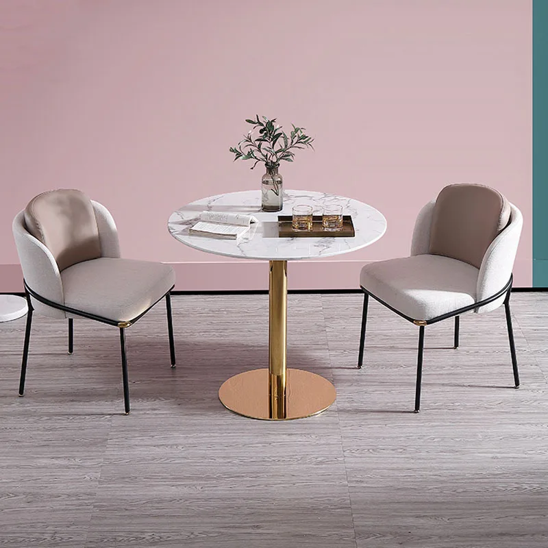 Round coffee table luxury modern chatting circle meeting home furniture negotiating table  small  marble top wholesale