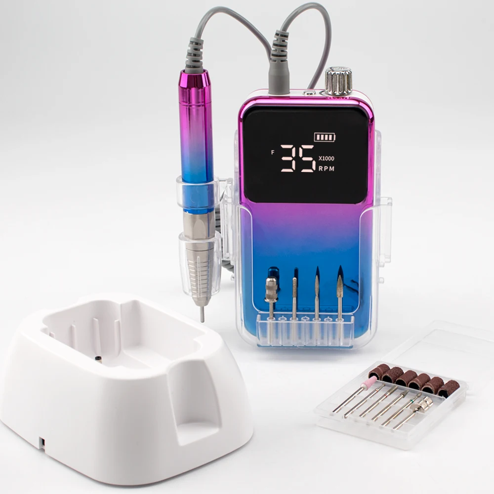 2024 Pro High Tech Fast Removal Electric Nails Drill Kit Bit 2500mAh Rechargeable Nail File Buffer Tools Salon Manicure Pedicure