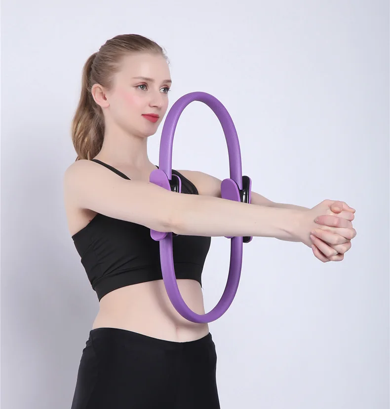 Factory wholesale multicolor yoga fiberglass crescent handle pilates ring magic ring