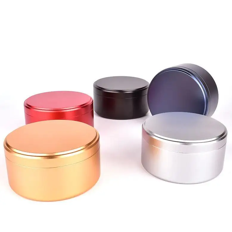 Free Sample 80ml 100ml 120ml 30g 50g 80g 100g Custom Screw Top Cosmetic Aluminium Tin Candle Jar Luxury Metal Jars Lid
