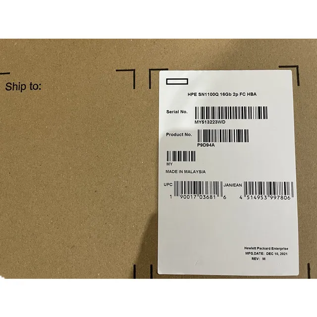 Box HPE P9D94A SN1100Q 16GB Dual Port - Host Bus Adapter For DL380 Gen10 Server