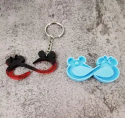 122501 silicone mickey and mini keychains mold  silicone pendant resin mold