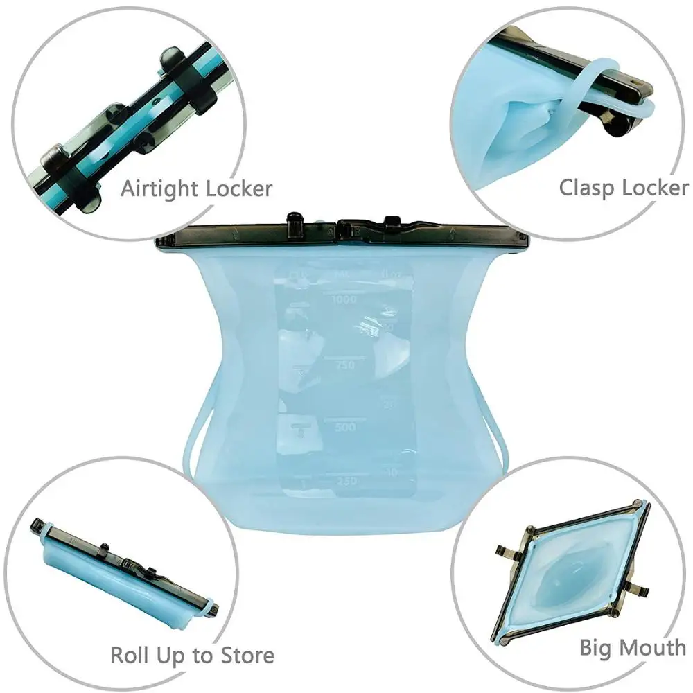 Reusable Self-sealing Portable Silicone Food Bag Storage Bag