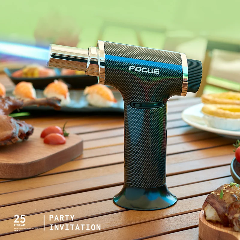 SG003 butane gas refillable jet  torch flame lighter for kitchen cigar outdoor BBQ jet lighter