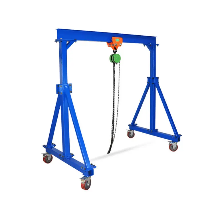 Best factory 1 ton single girder trestle gantry crane with chain block