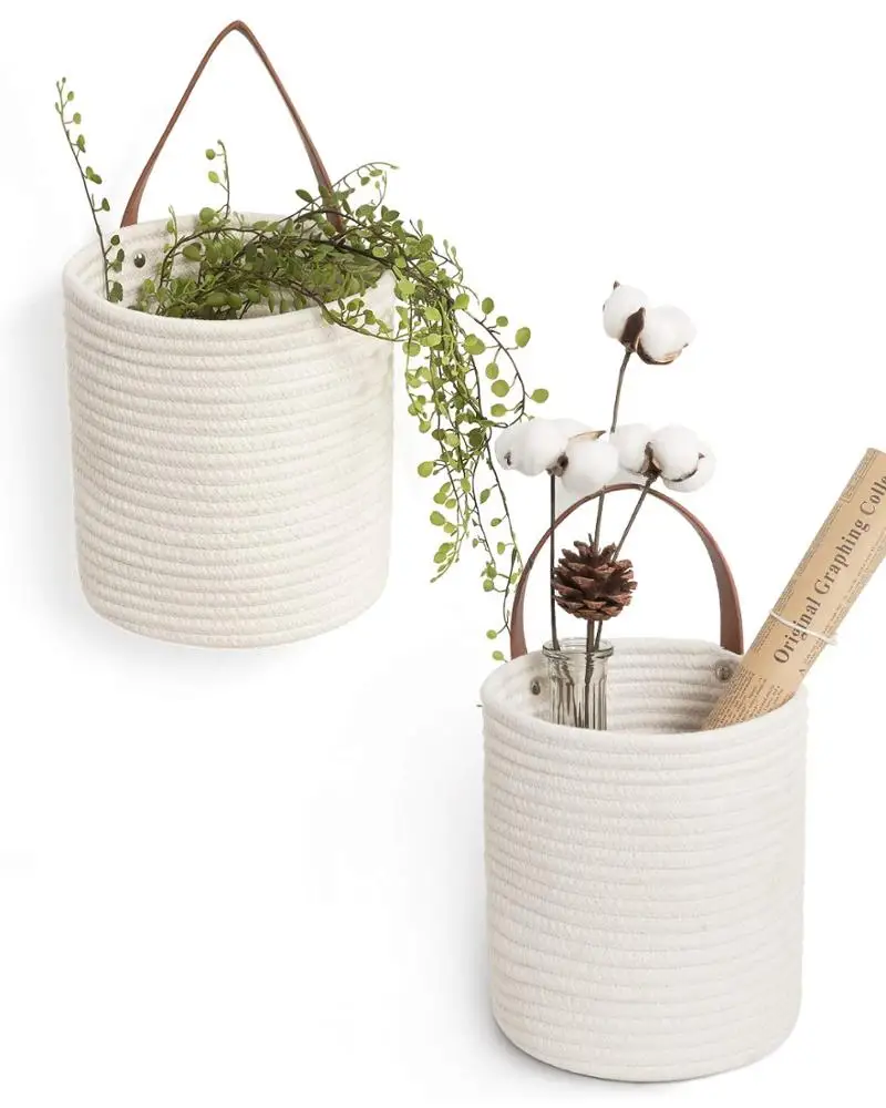 QJMAX Collapsible Household Hanging Wall Basket To Storage Fruits,Plant Or Flower